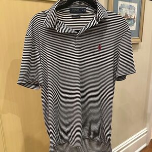 Polo by Ralph Lauren Men's Shirt with Black and White Stripes